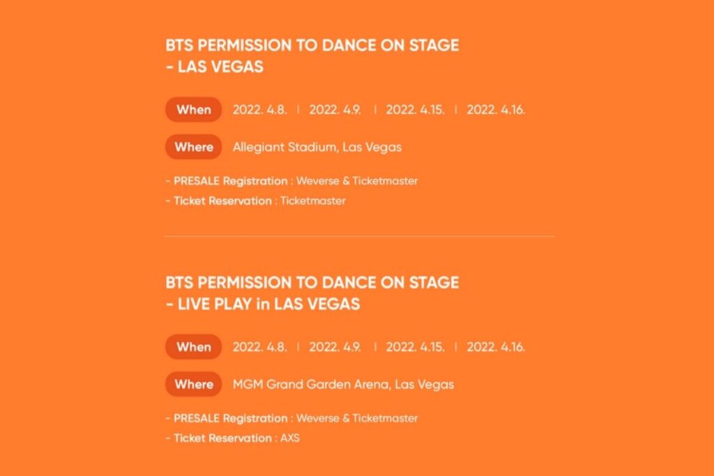 BTS Permission To Dance on Stage April 2022