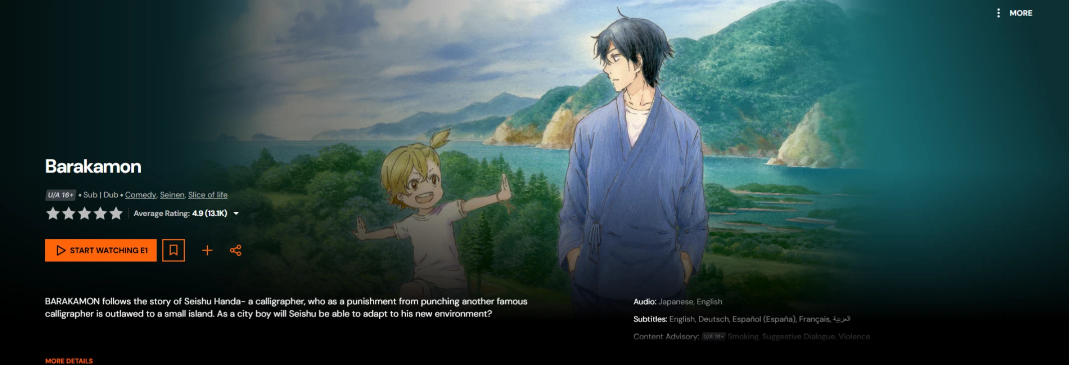 Barakamon underrated anime on Crunchyroll
