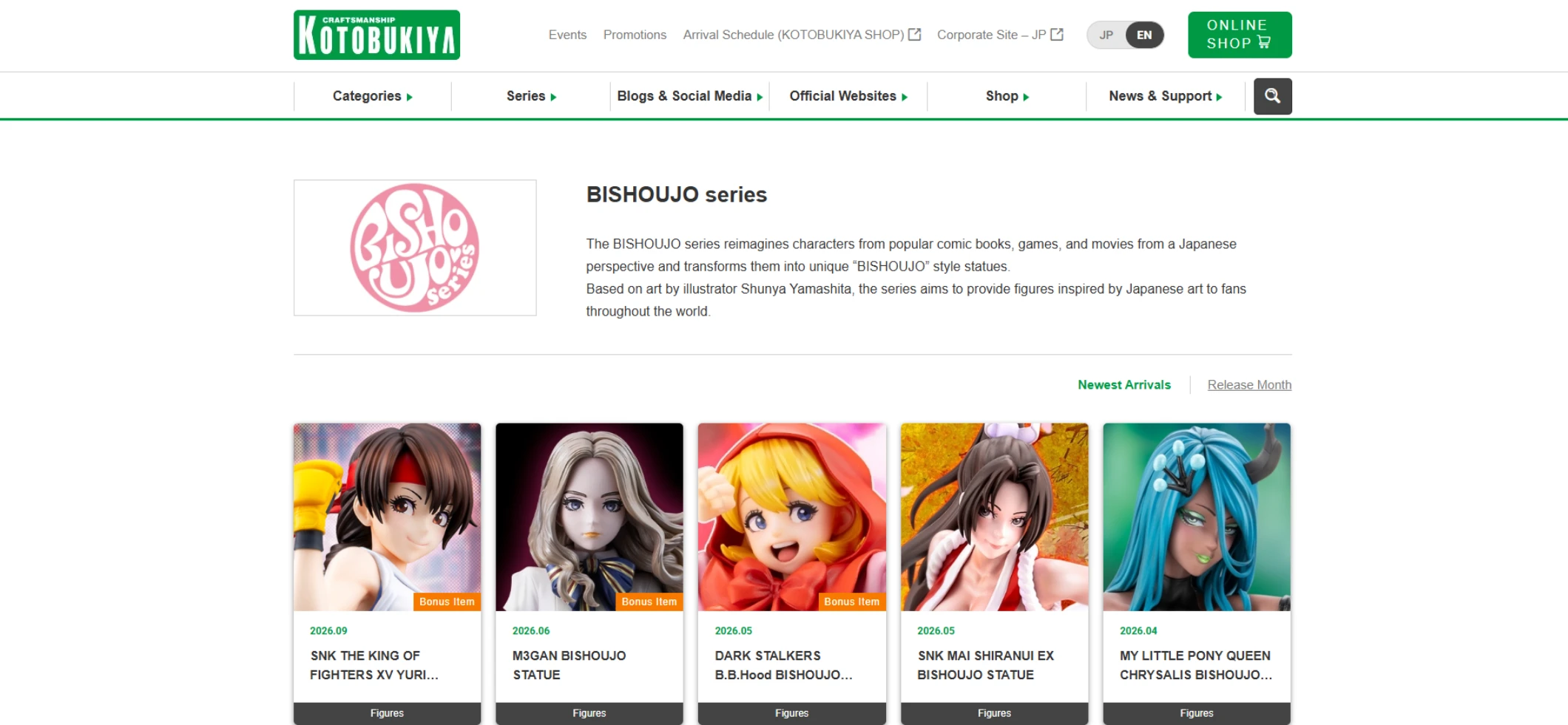 Kotobukiya — Bishoujo and ARTFX Series